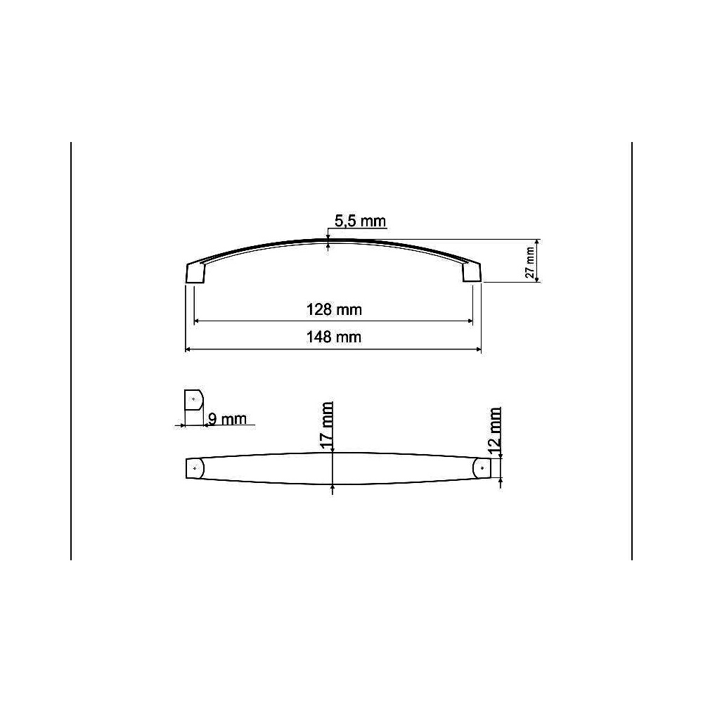 770100 úchytka  KORDA rozteč 128mm satén nikl