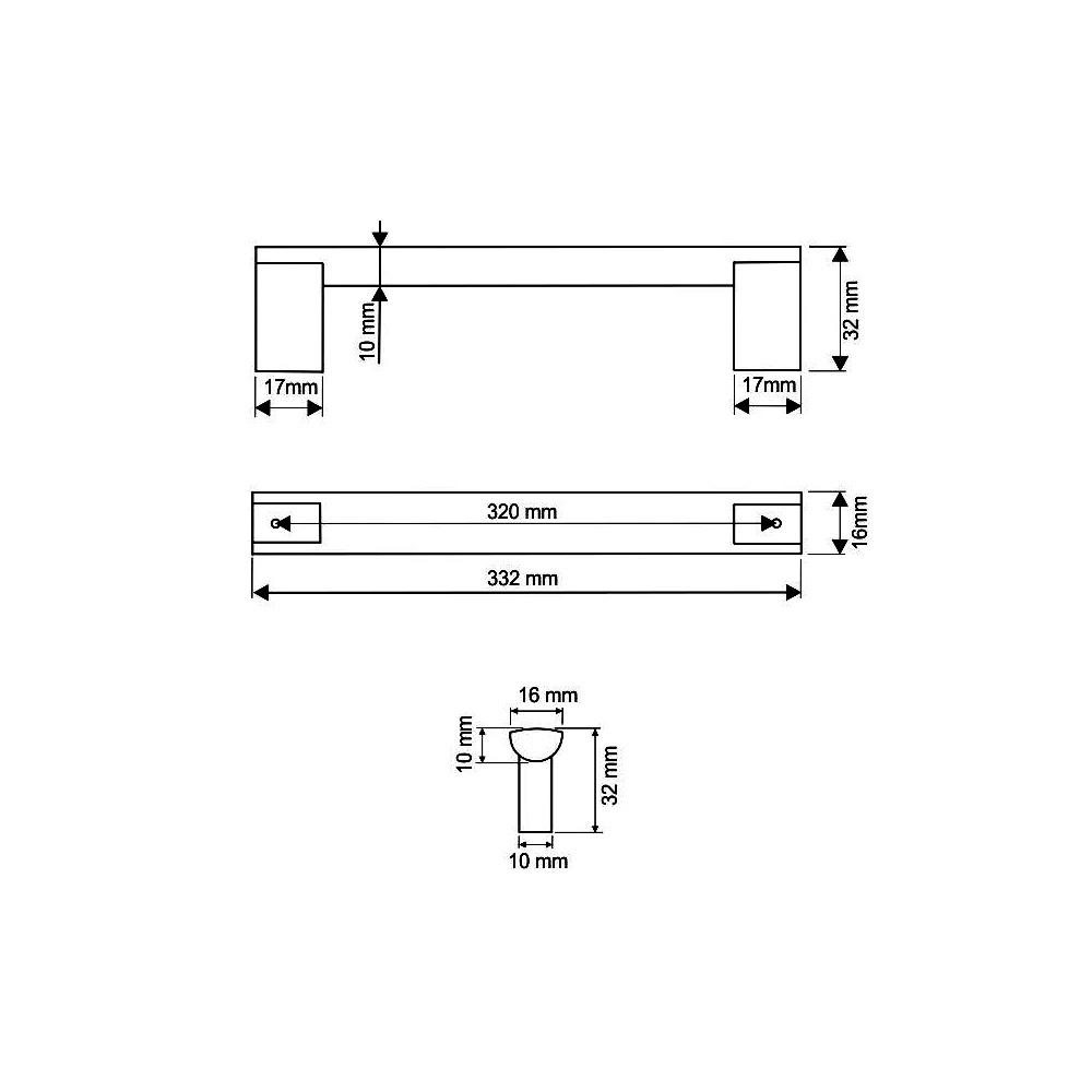 770162 úchytka MAREK rozteč 320mm hliník