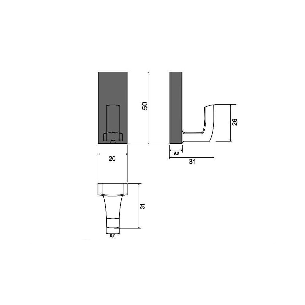 770189 háček kov chrom