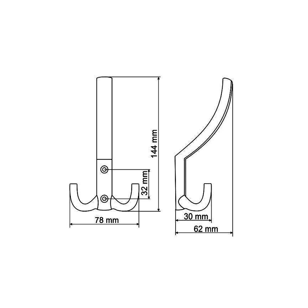 770220 věšák kov satén nikl