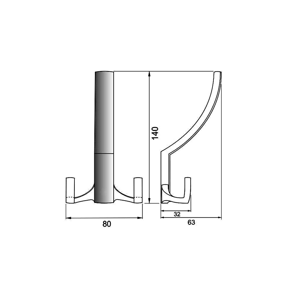 770235 věšák kov mat broušený nikl-8big