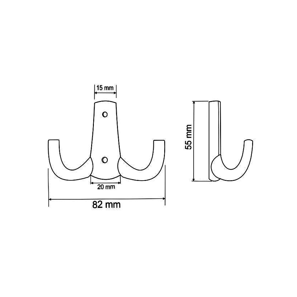 770246 dvojháček kov broušený nikl