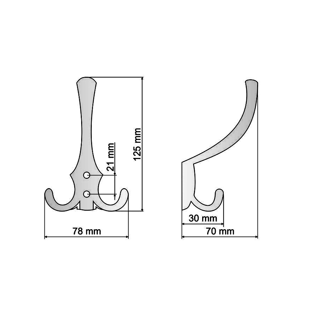 770257 věšák OZ-02 satén nikl