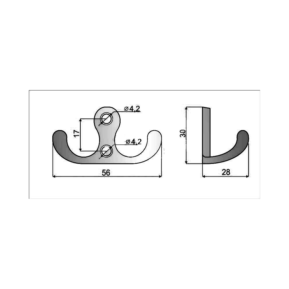 770265 dvojháček kovový OZ-05 broušený nikl