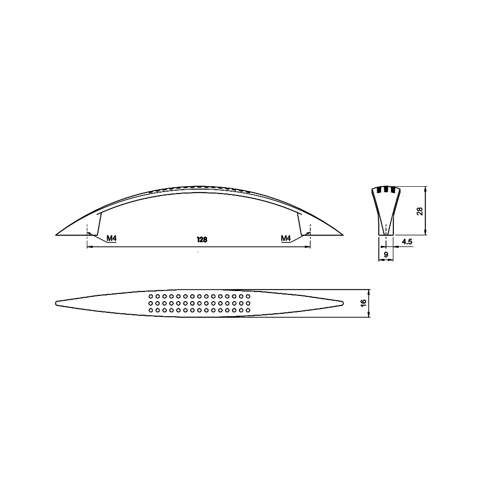 770294 úchytka  DANIEL rozteč 128mm satén nikl