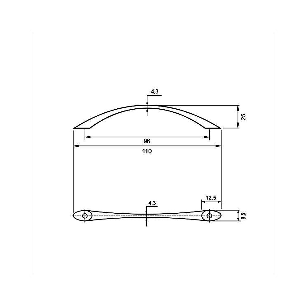 770298 úchytka  KLASIKA rozteč 96mm černá