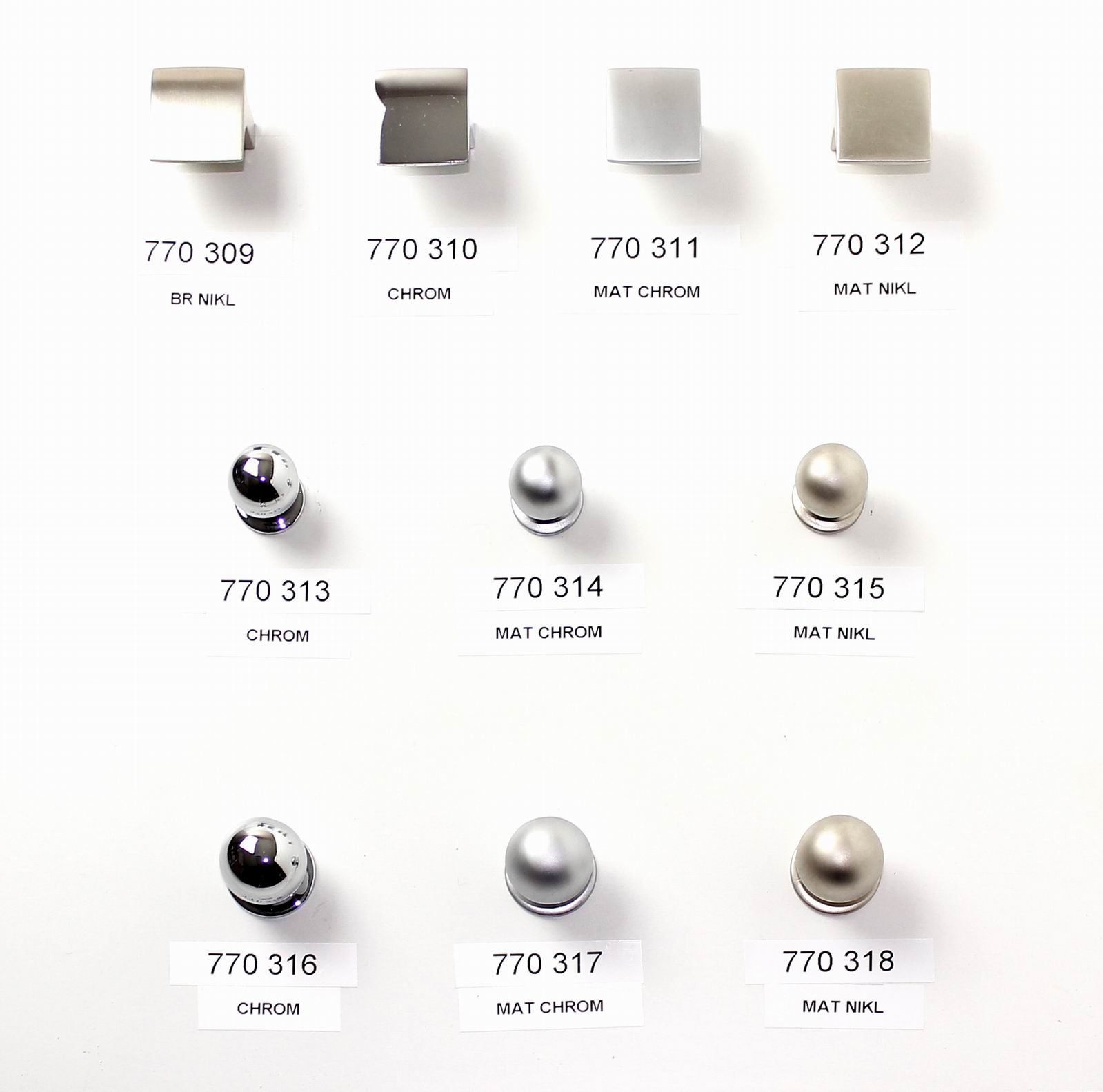 770317 knopka kulička pr.23mm matný chrom