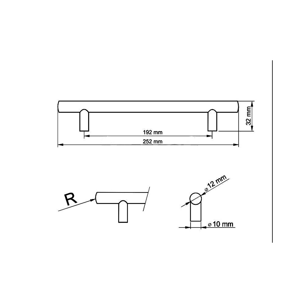 770328 úchytka HRAZDA rozteč 192mm broušený nikl