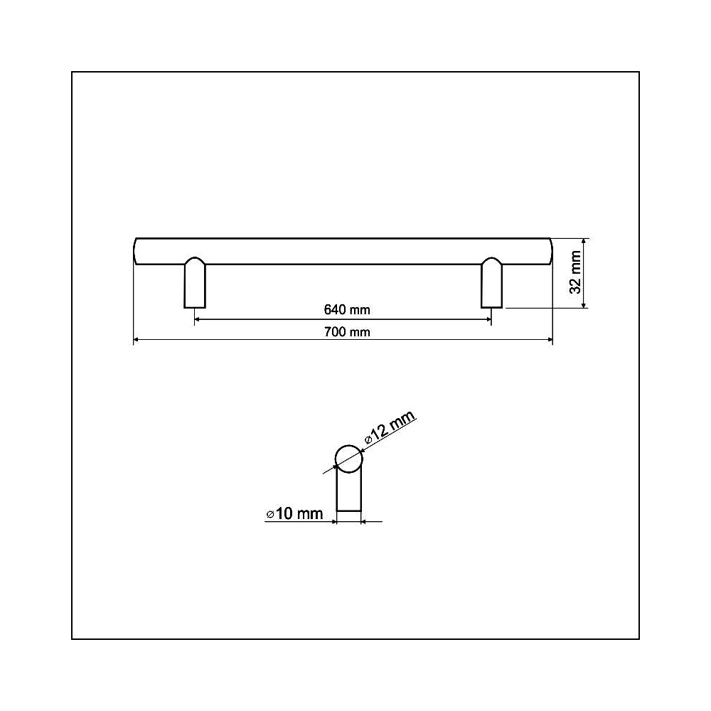 770349 úchytka HRAZDA rozteč 640mm broušený nikl