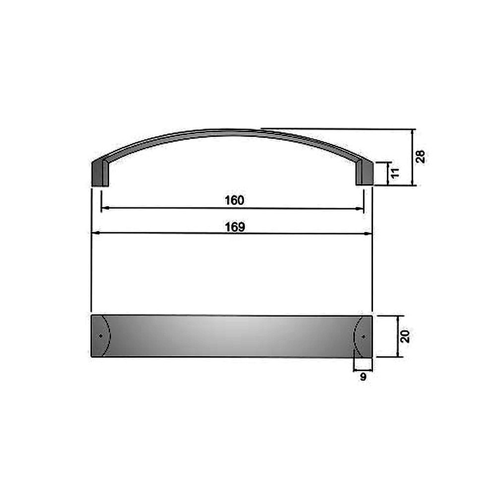 770373 úchytka  DADY rozteč 160mm Broušený nikl matný