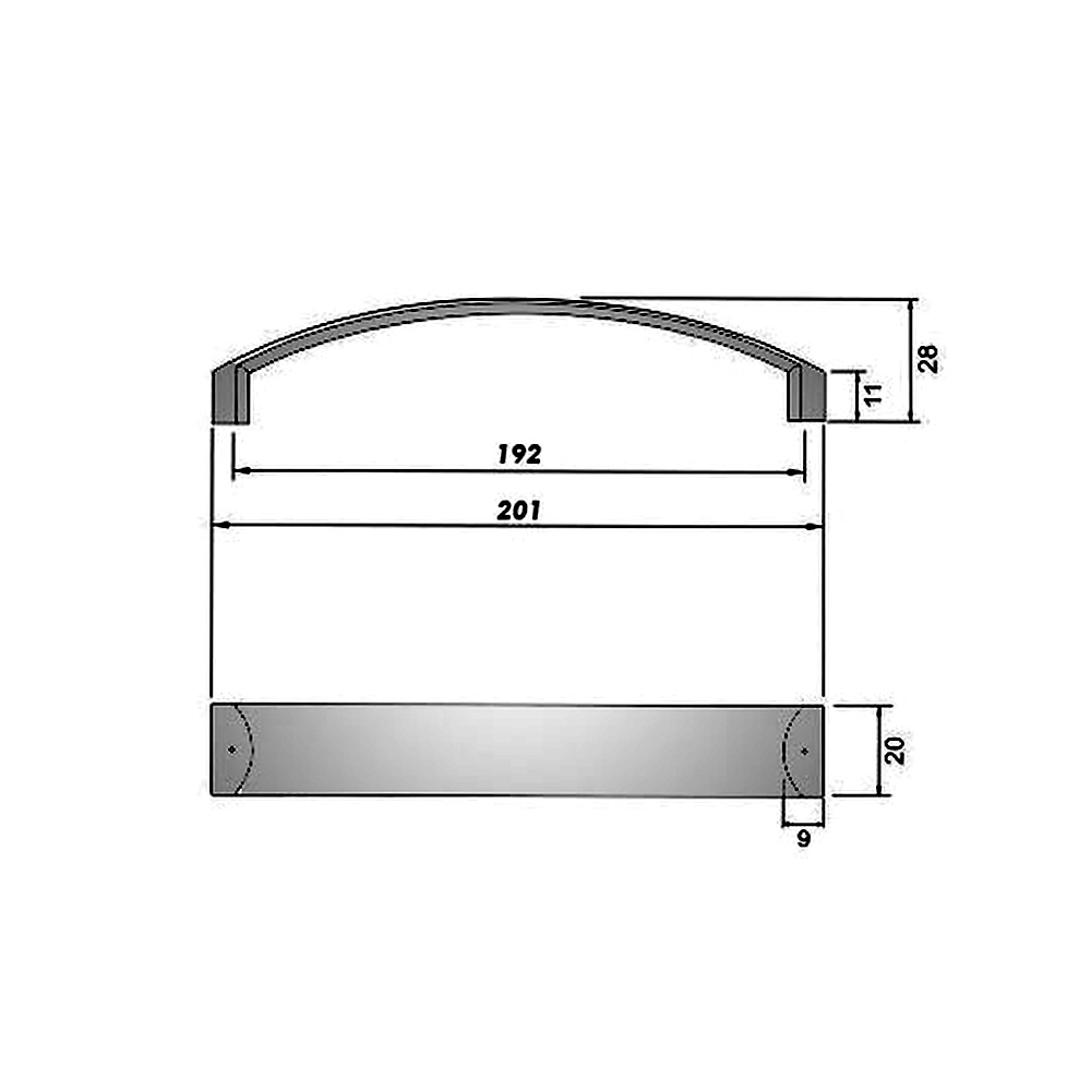 770375 úchytka  DADY rozteč 192mm Broušený nikl matný