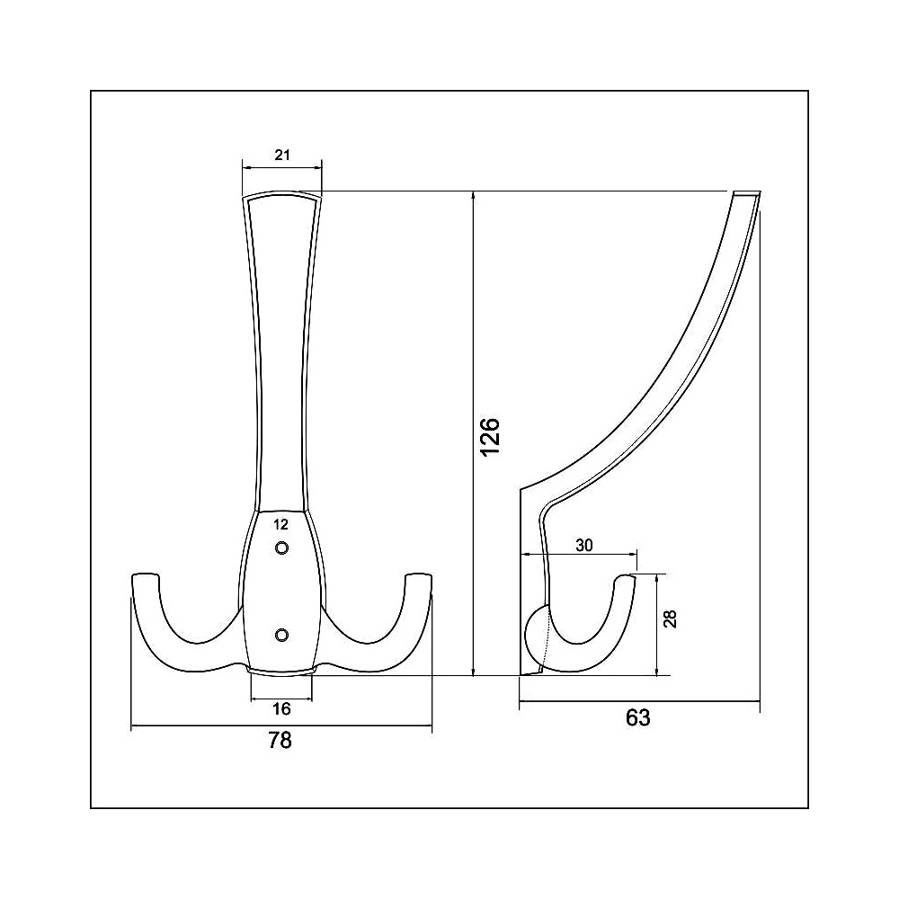770384 věšák kov staromosaz