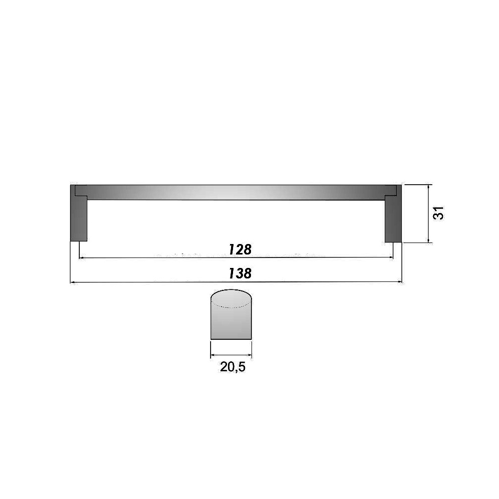770391 úchytka rozteč 128mm nerez  RADKA