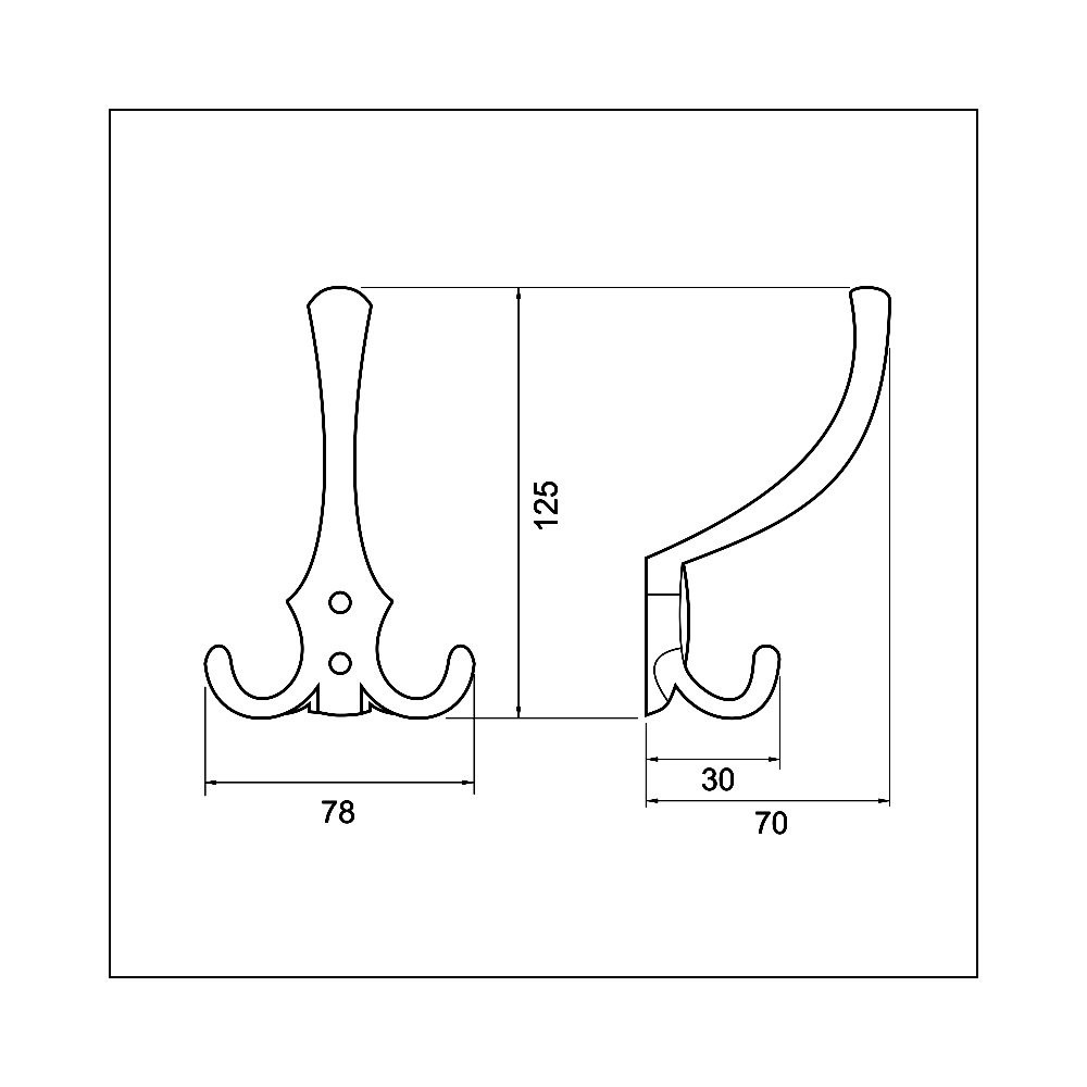 770418 věšák kov černý mat