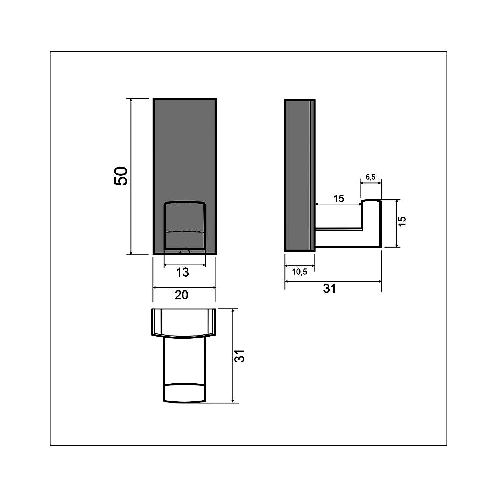770420 háček kov - černý mat