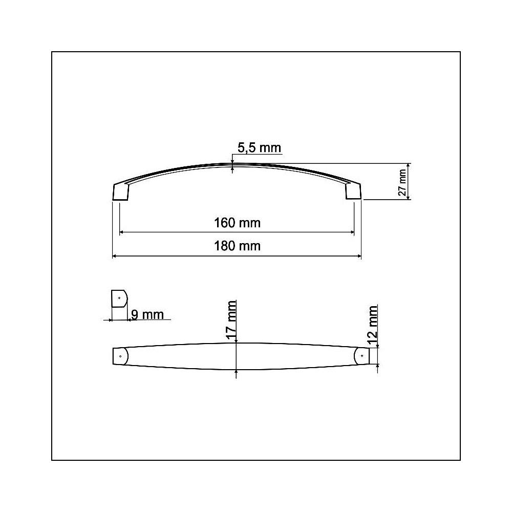 770421 úchytka  KORDA rozteč 160mm černá