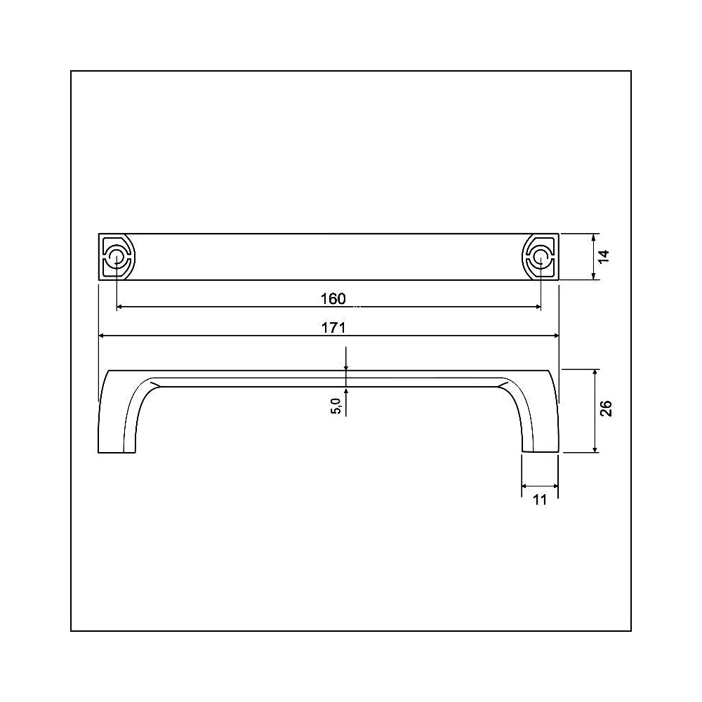 770441 úchytka  HELENA rozteč 160mm černý lak