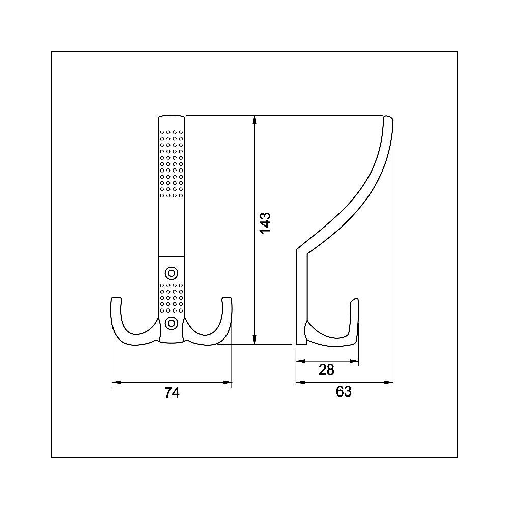 770500 věšák kov mat chrom