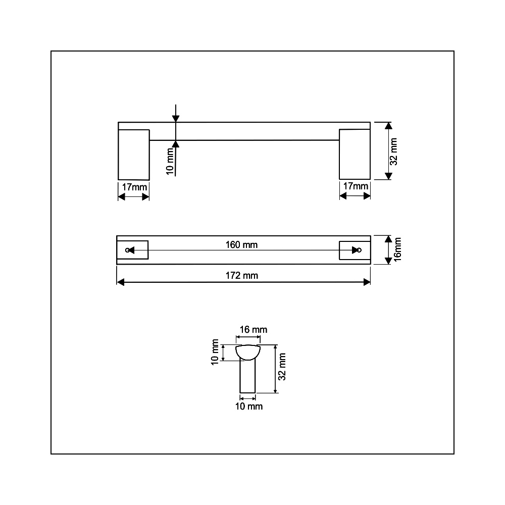 770503 úchytka černá rozteč rozteč 160mm