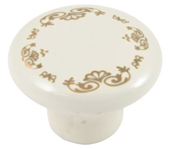 81035 knopka 38mm porcelánslon. kost zlatý ornament