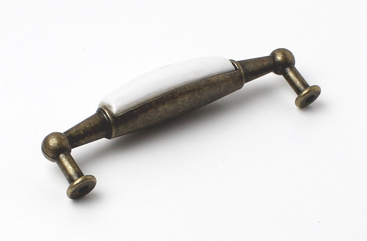 81036-96mm staromosaz porcelán.bílý-zlatý ornam.