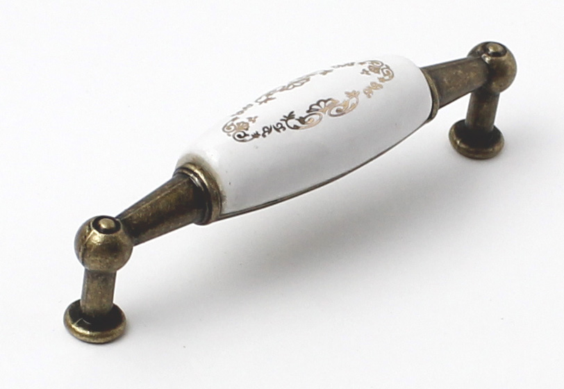 81036-96mm staromosaz porcelán.bílý-zlatý ornam.