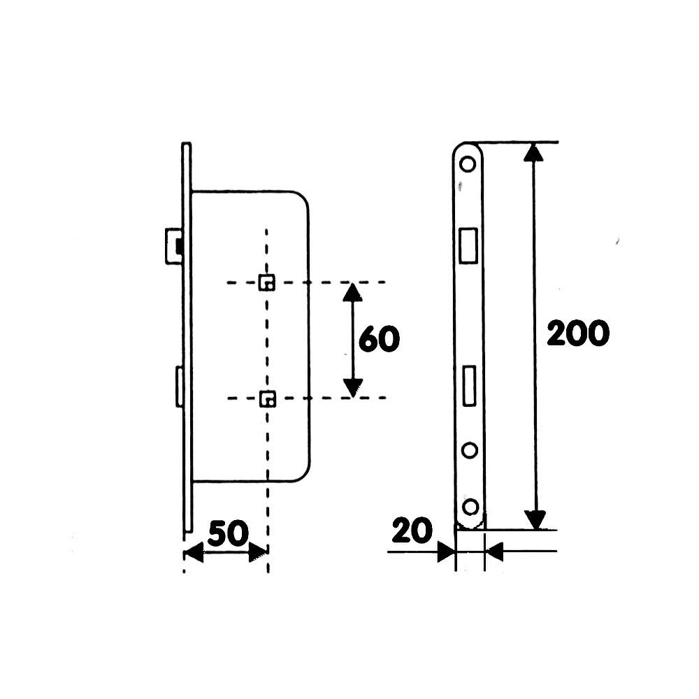 81058- zámek zadlab.+plech, 60 50 WC
