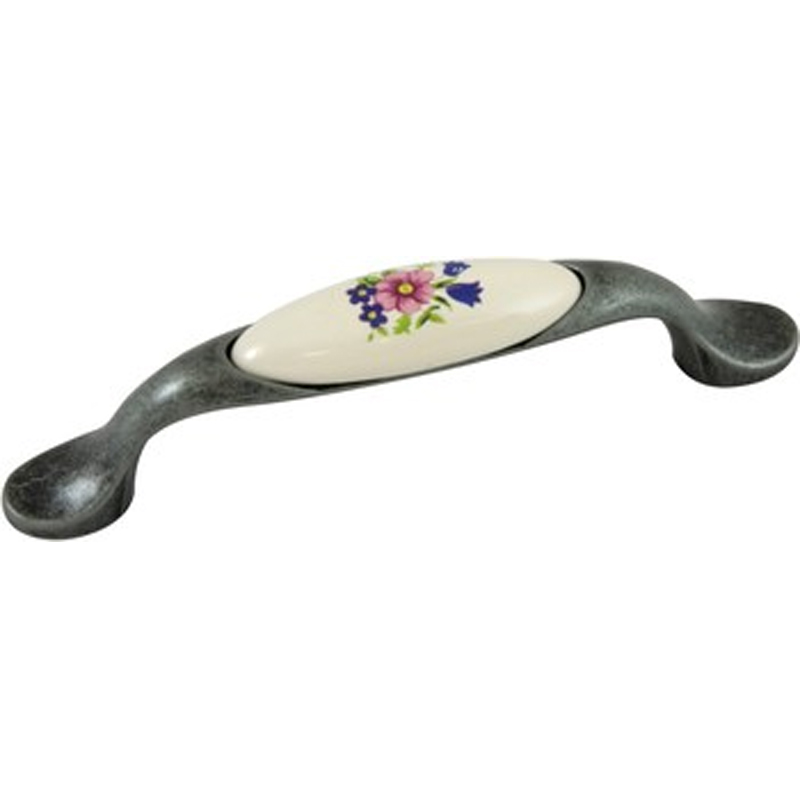 81108 úchytka rozteč 96mm starostř. porcelán bar.kytk