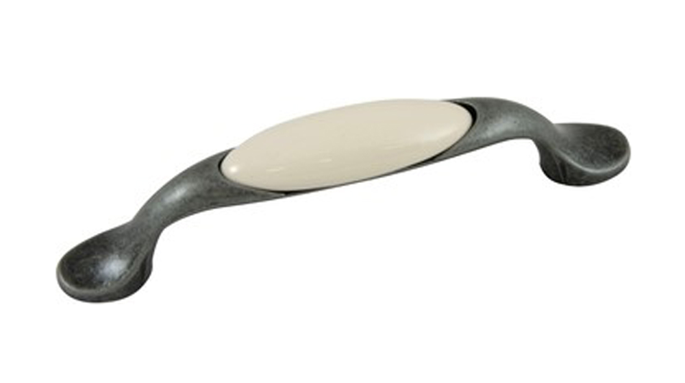 81112 úchytka rozteč 96mm starostříbro porcelán