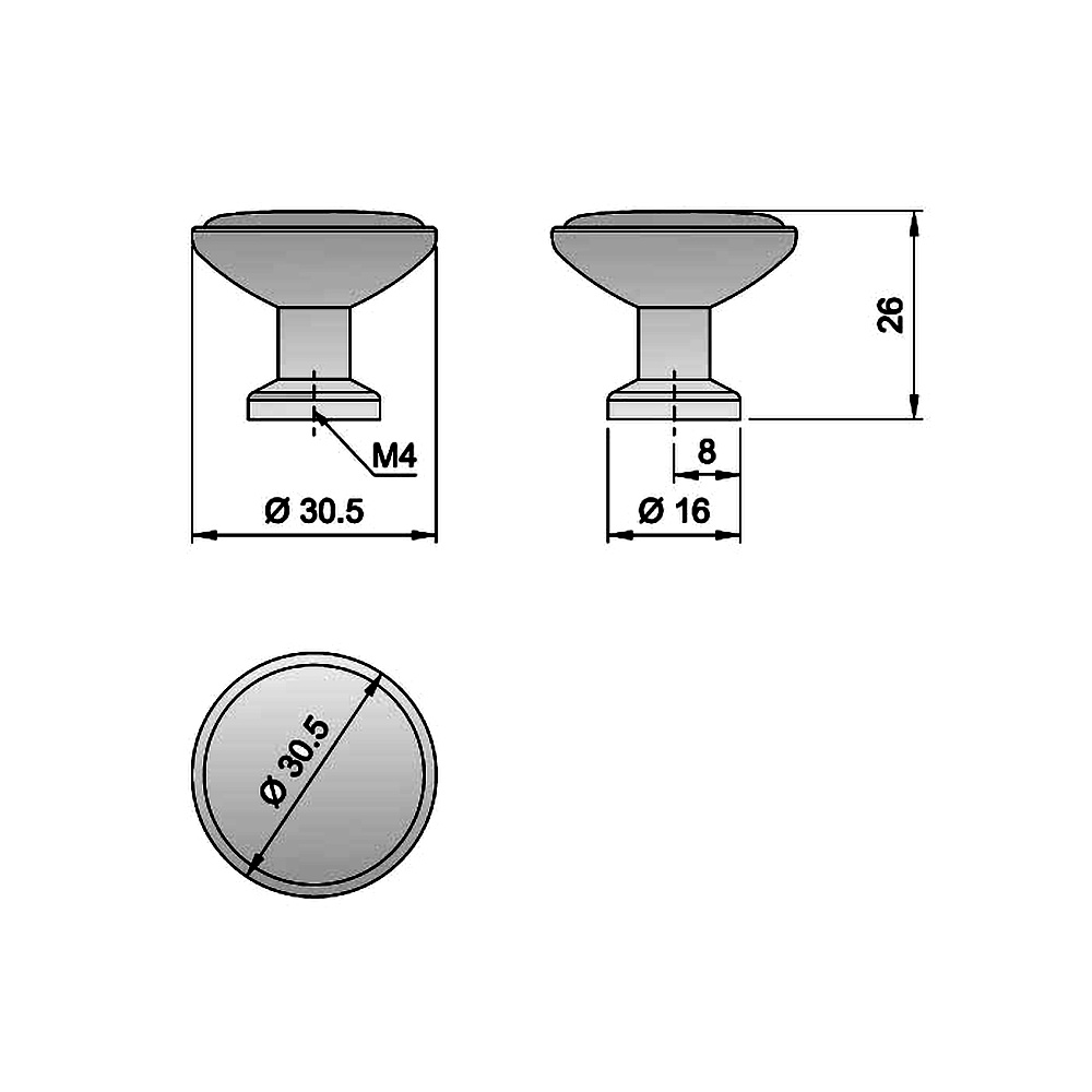 91024 knopka 30,5mm, porcelánová béžová