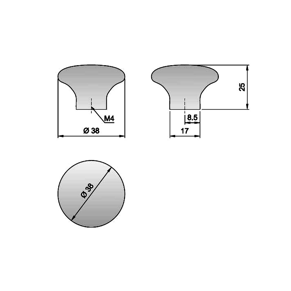 91029 knopka porcelánová 38mm klásek