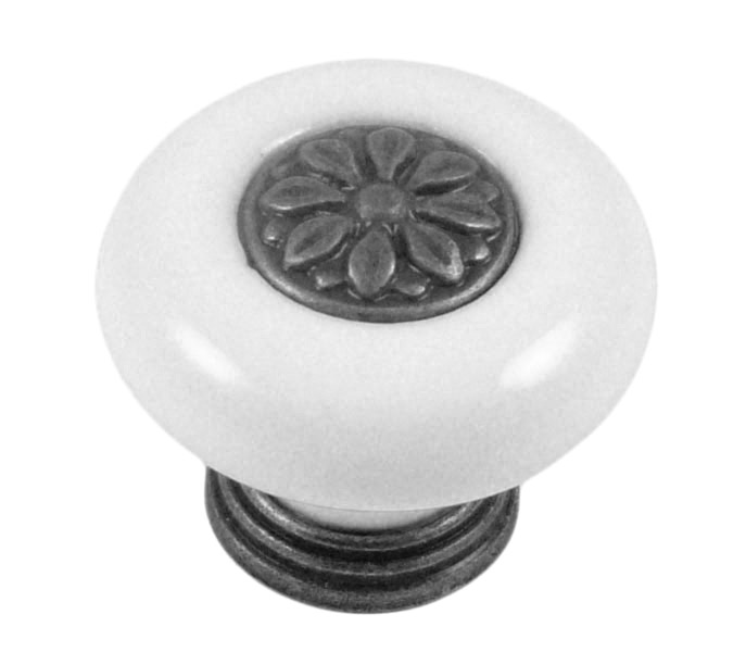 91063 knopka starostříbro porcelán 38mm
