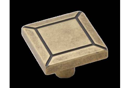 91065 knopka čtverec 30x30mm, staromosaz, rustik