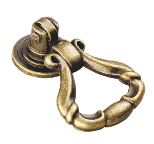91107 úchytka visací 53x33mm staromosaz