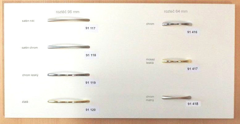 91117 úchytka rozteč 96mm sat.nikl (U020)