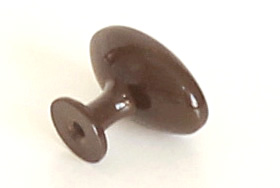 91309-Knopka kovová ovál 34x22mm, hnědá