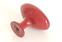 91315-knopka kovová ovál 34x22mm, červená