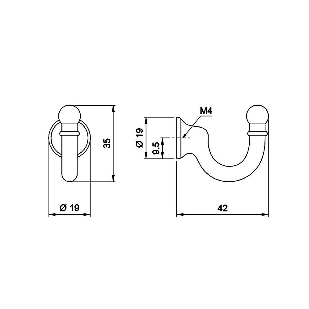 H1a Háček s vrutem červená