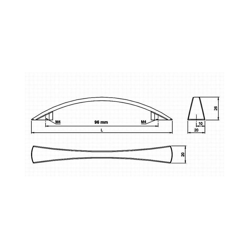91446 úchytka U024 - rozteč 96mm žlutá