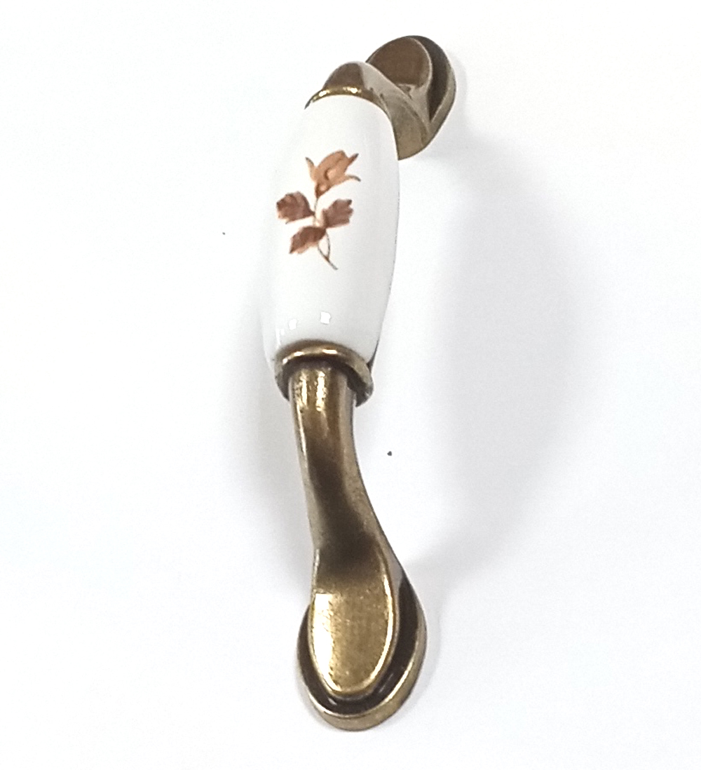 91916- Úchyt 96mm porcelán bílý-podzim