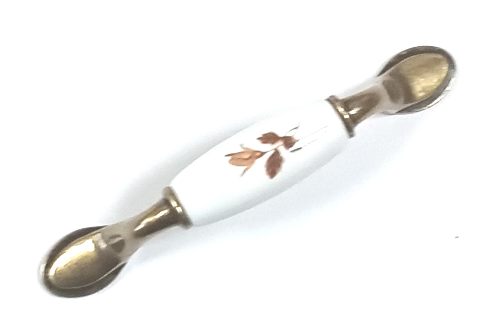 91916- Úchyt 96mm porcelán bílý-podzim