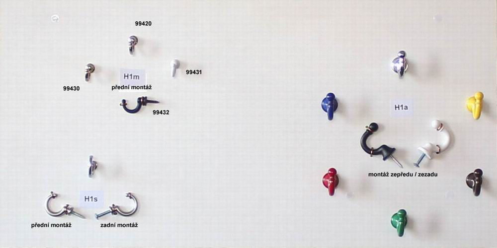 H1m Háček bílý s vrutem