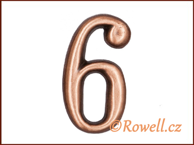 C2. Čísélko staroměď '6'