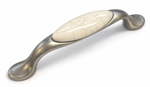 82001 úchytka starostříbro- porcelán. mramor popra