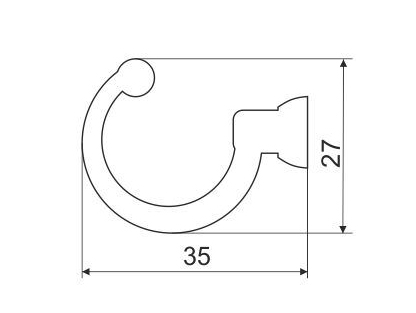 770413 háček kov staromosaz H1s